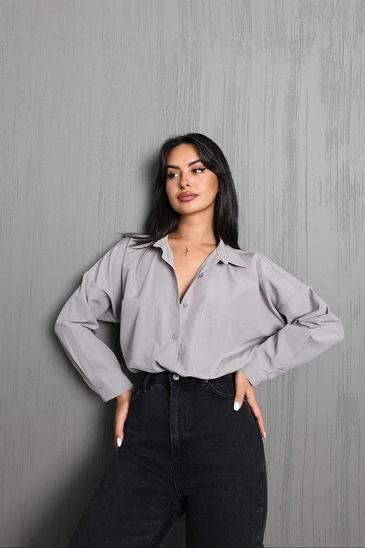 Chemise grise oversize