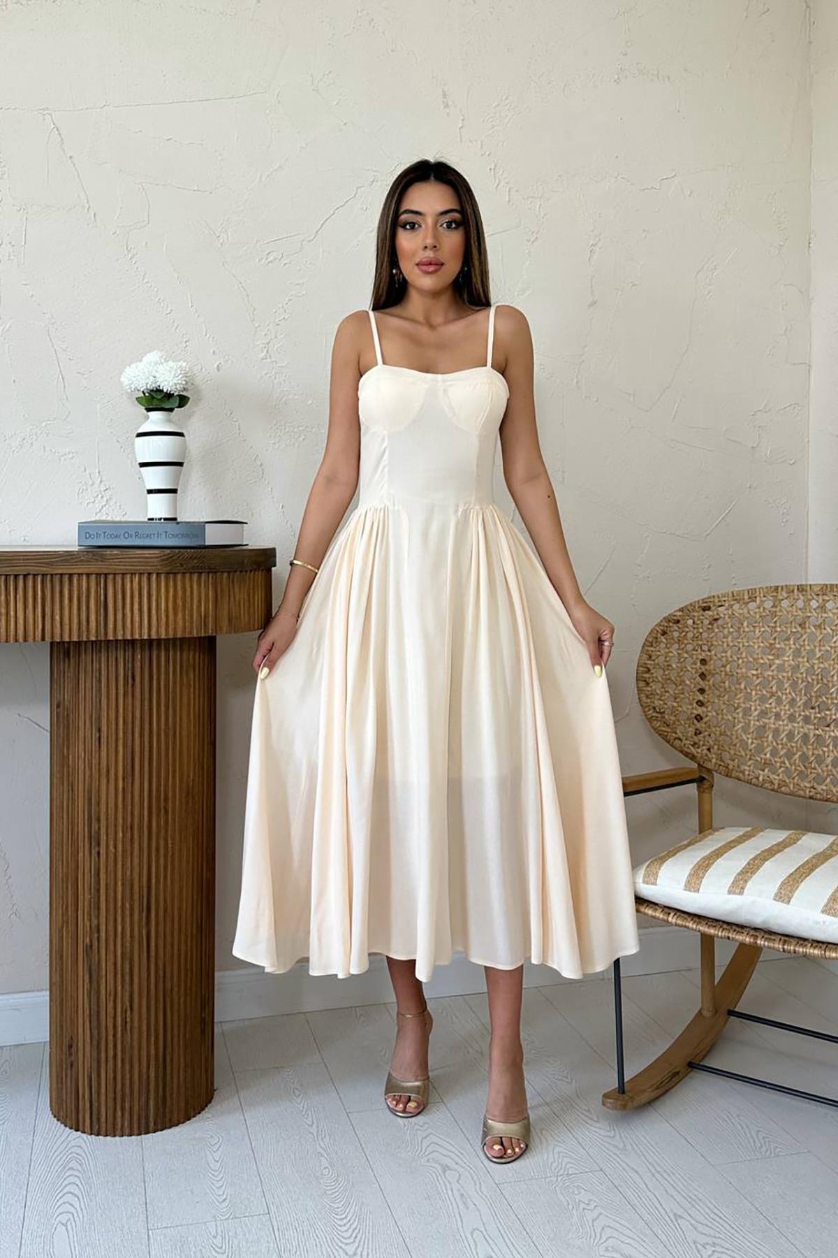 644 - Robe longue écrue