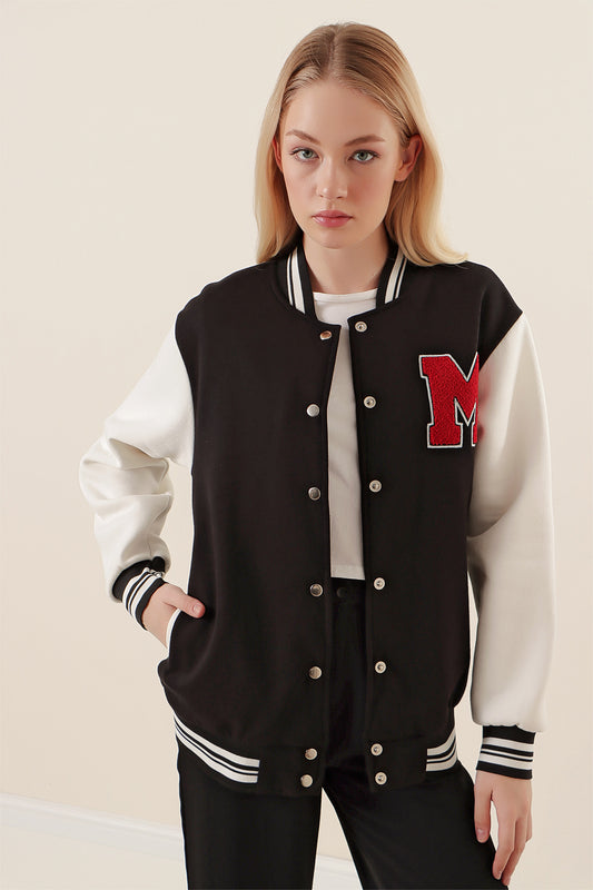 Veste américaine noire et blanche
