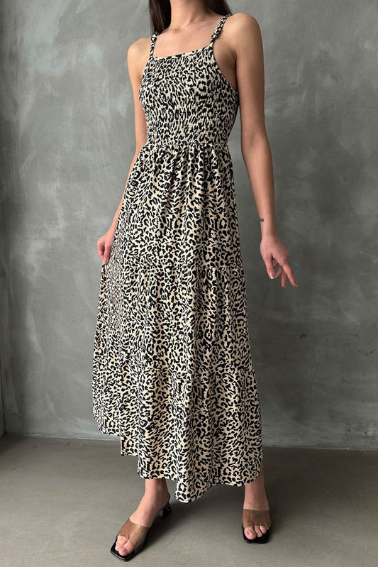 Robe longue léopard