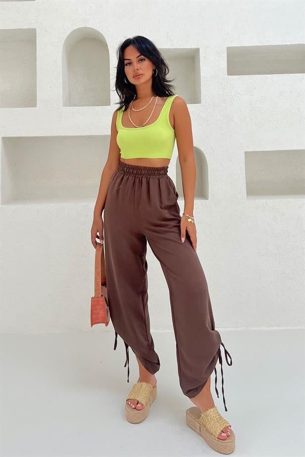 Pantalon fluide marron