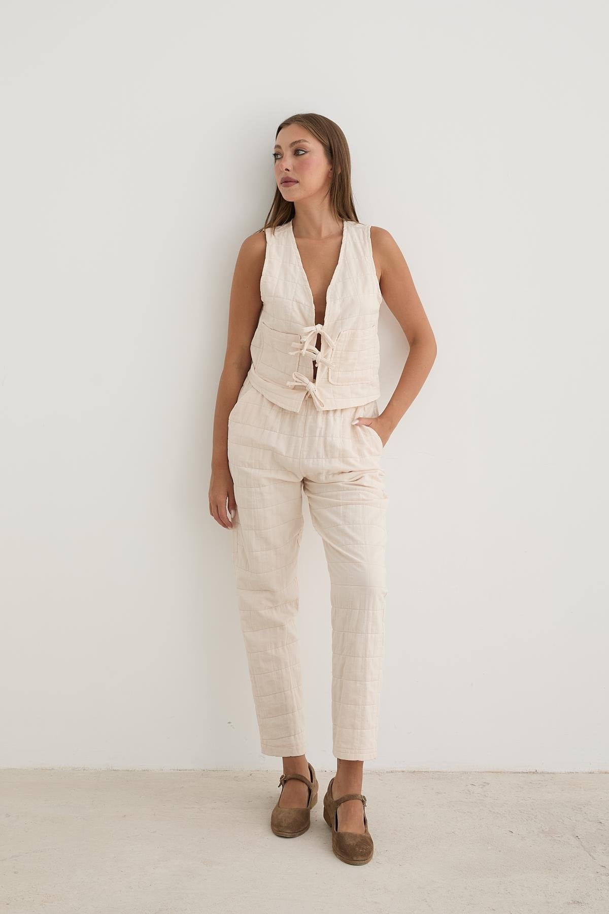 591 - Gilet matelassé écru