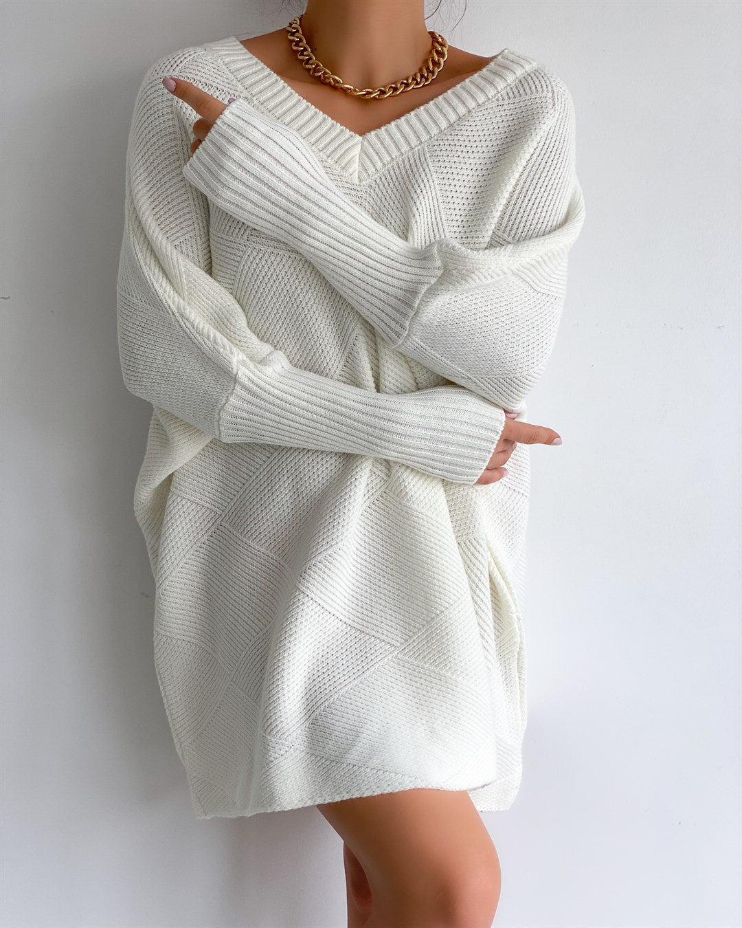 Robe pull écru