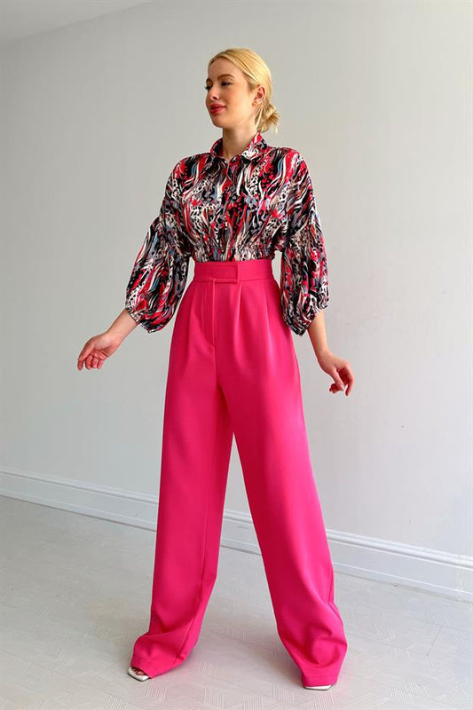 Chemise satin imprimée