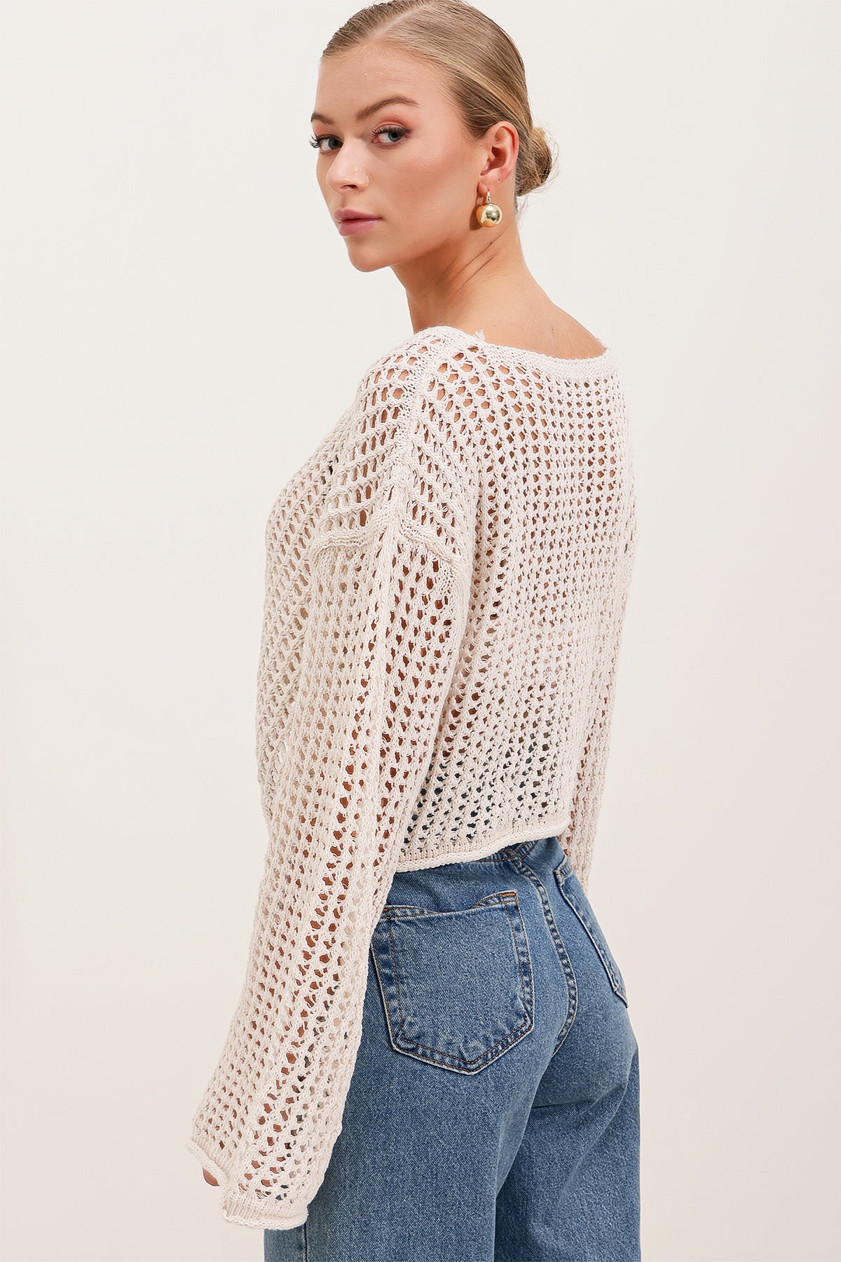 491 - Cardigan à nouer écrue