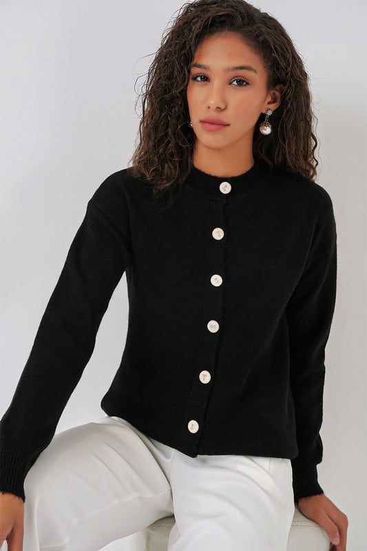 522 - Gilet boutonné noir