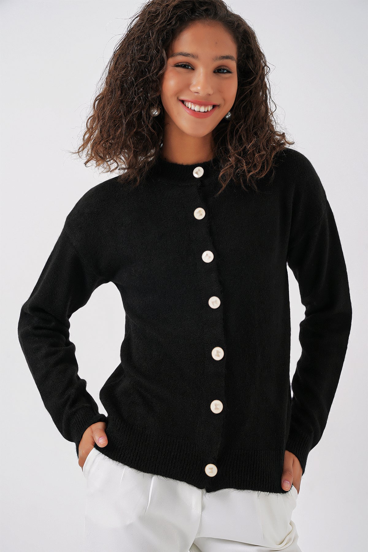 522 - Gilet boutonné noir