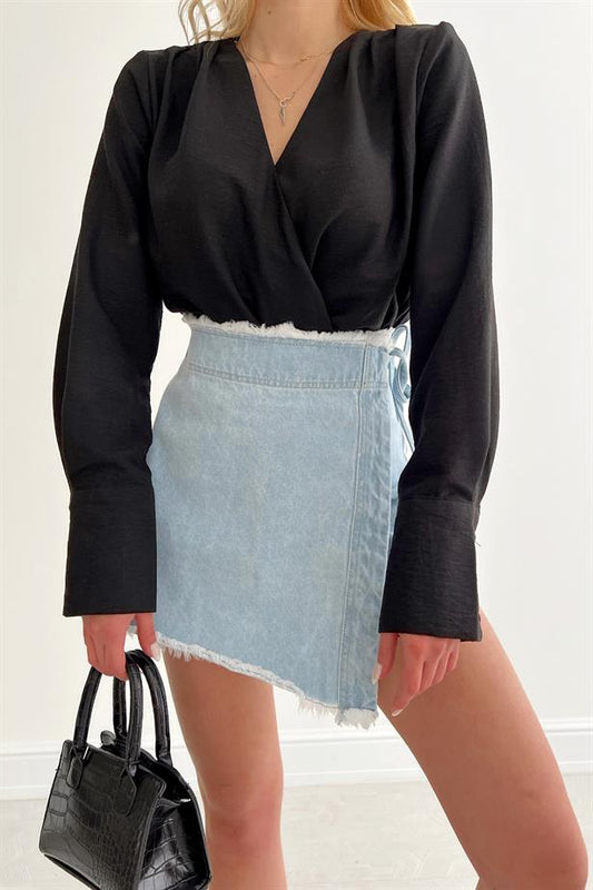 Chemise cache coeur noire