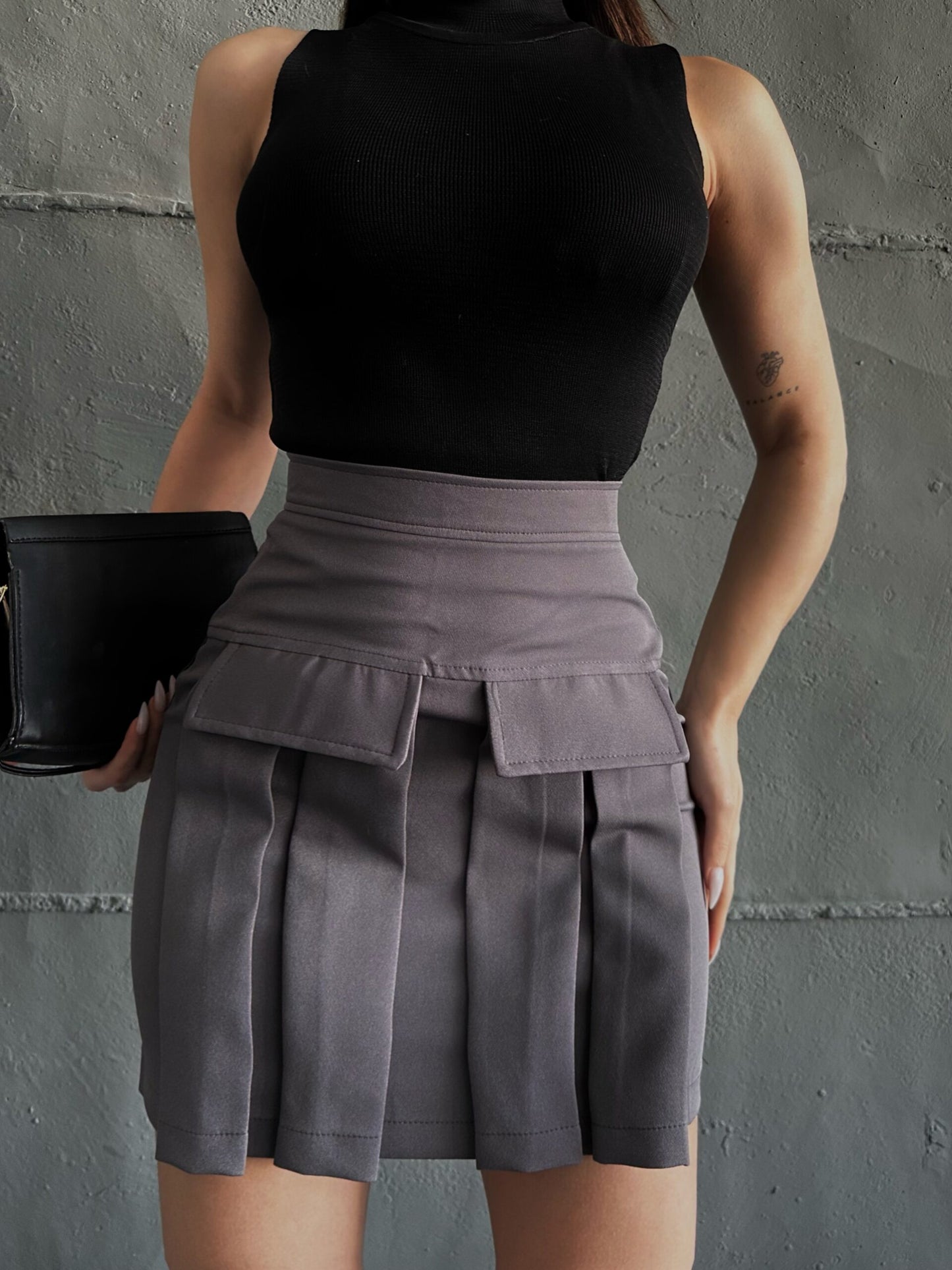 585 - Jupe cargo grise