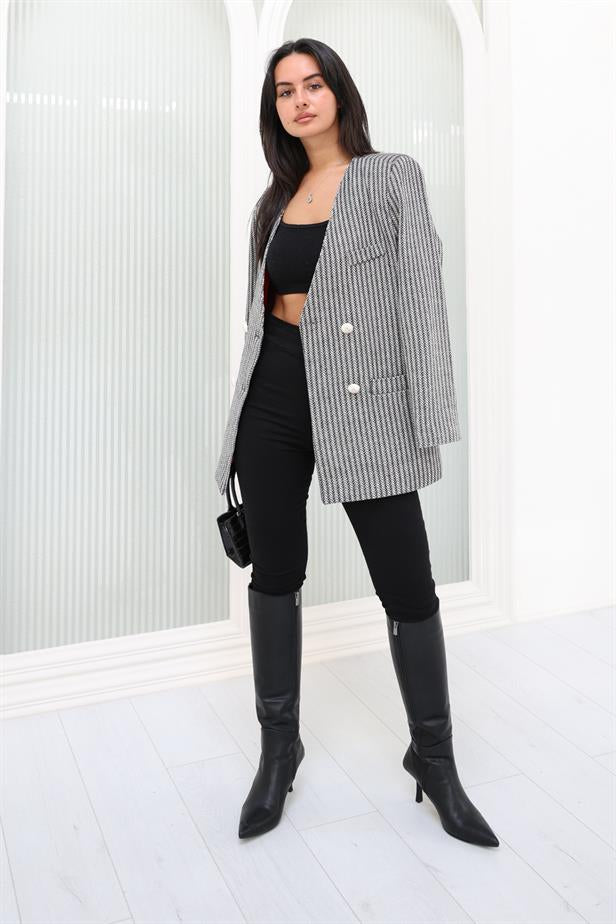 Veste vintage noir / gris