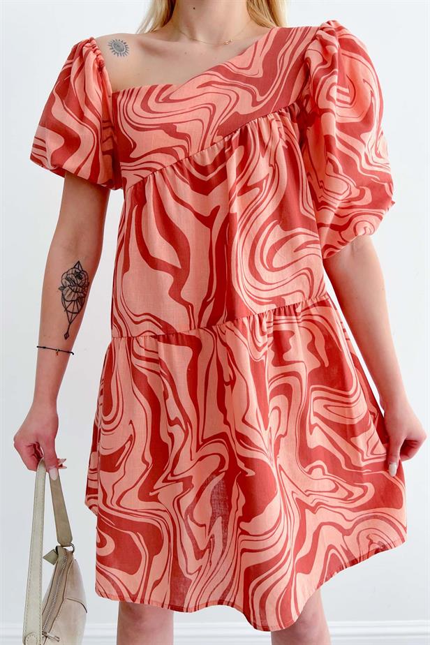 Robe imprimée orange