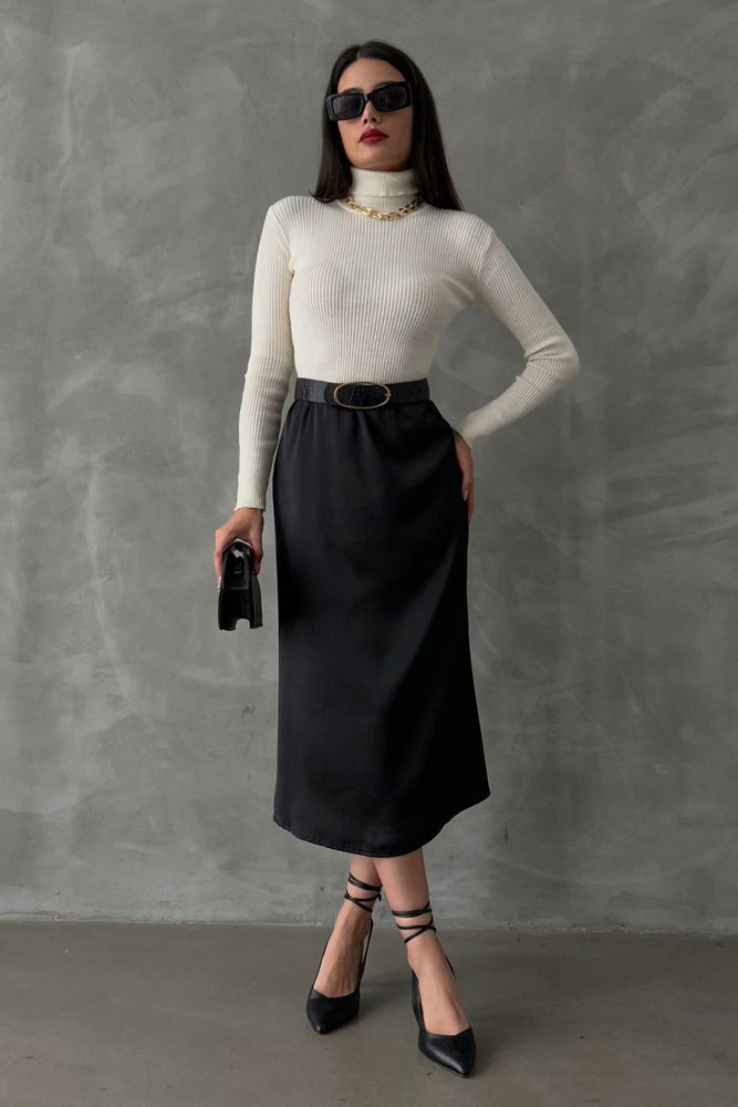 Jupe satin noire