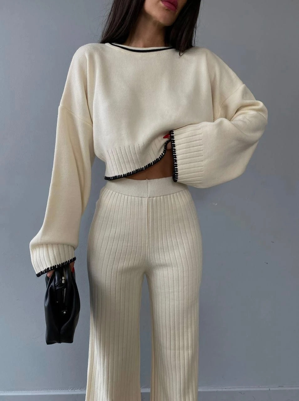 471 - Ensemble écru et noir