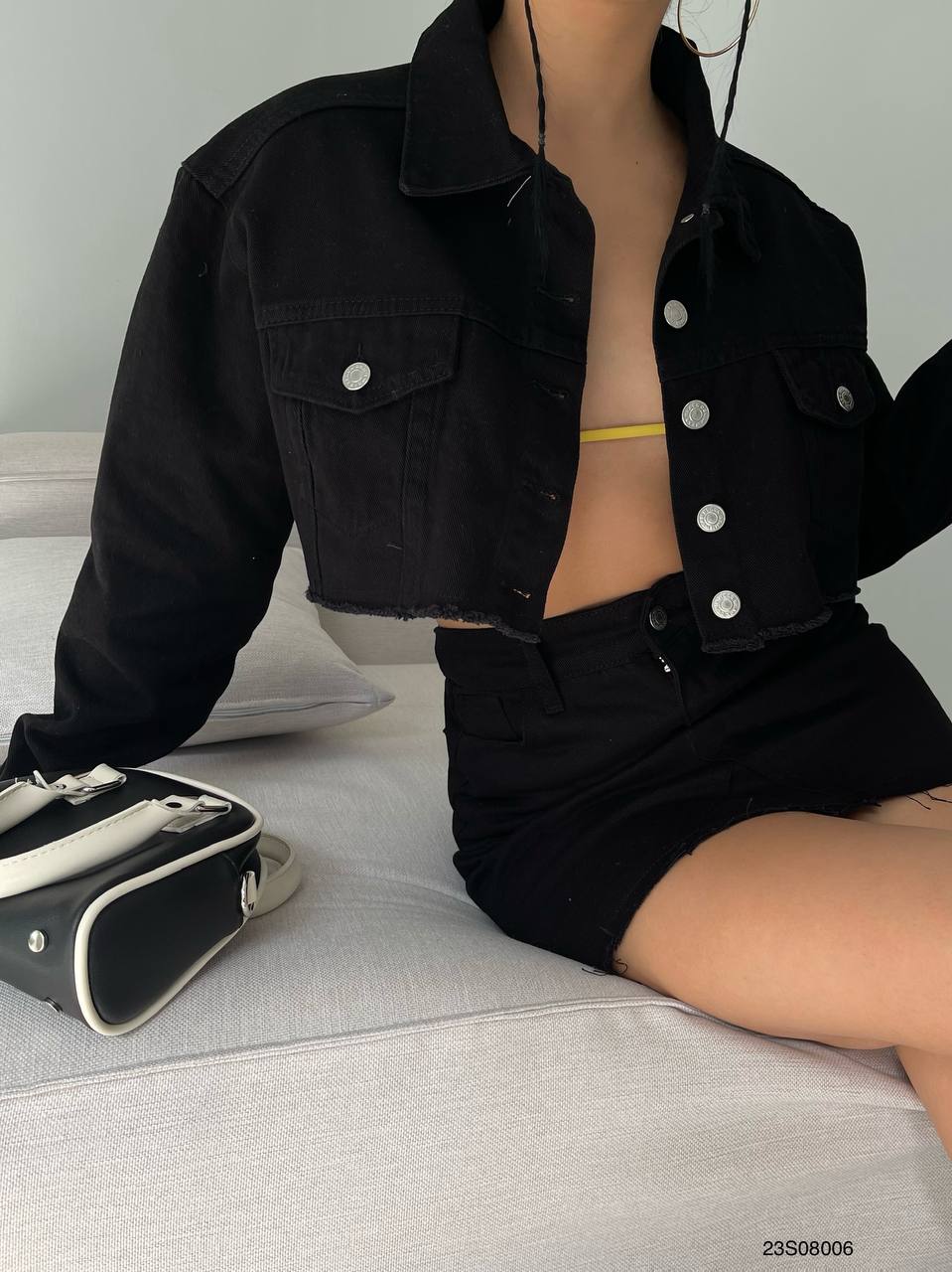 Veste en jean noire