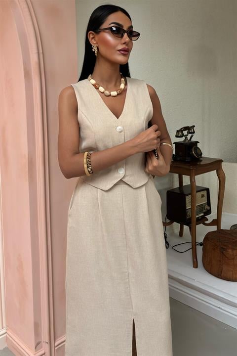 593 -  Ensemble jupe longue et gilet