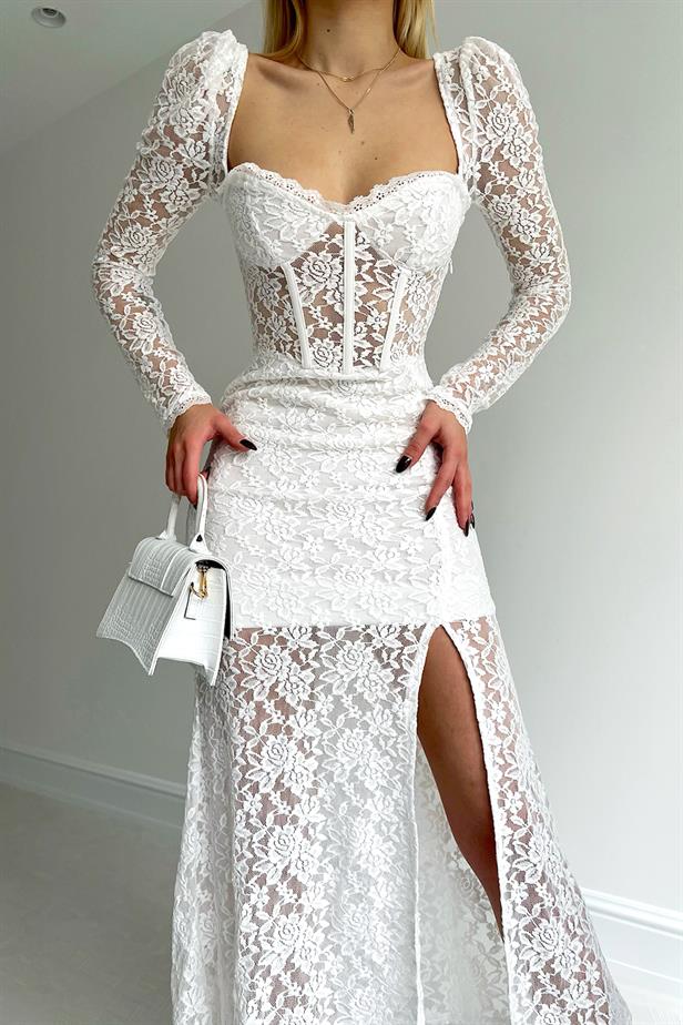 Robe dentelle blanche