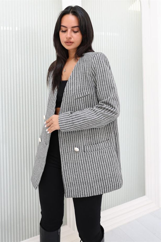Veste vintage noir / gris
