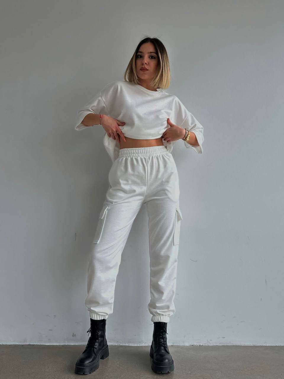 Survêtement cargo blanc