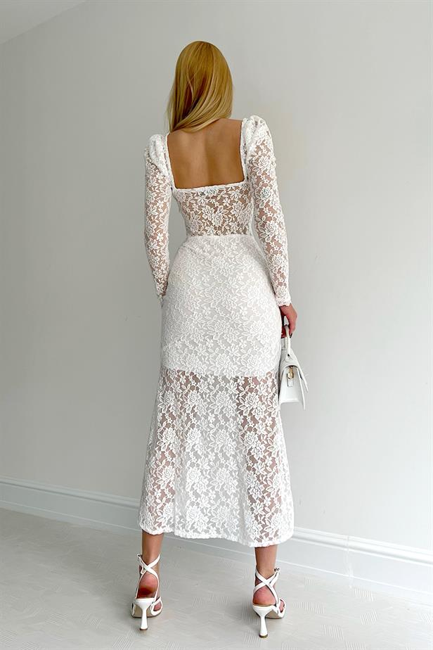 Robe dentelle blanche