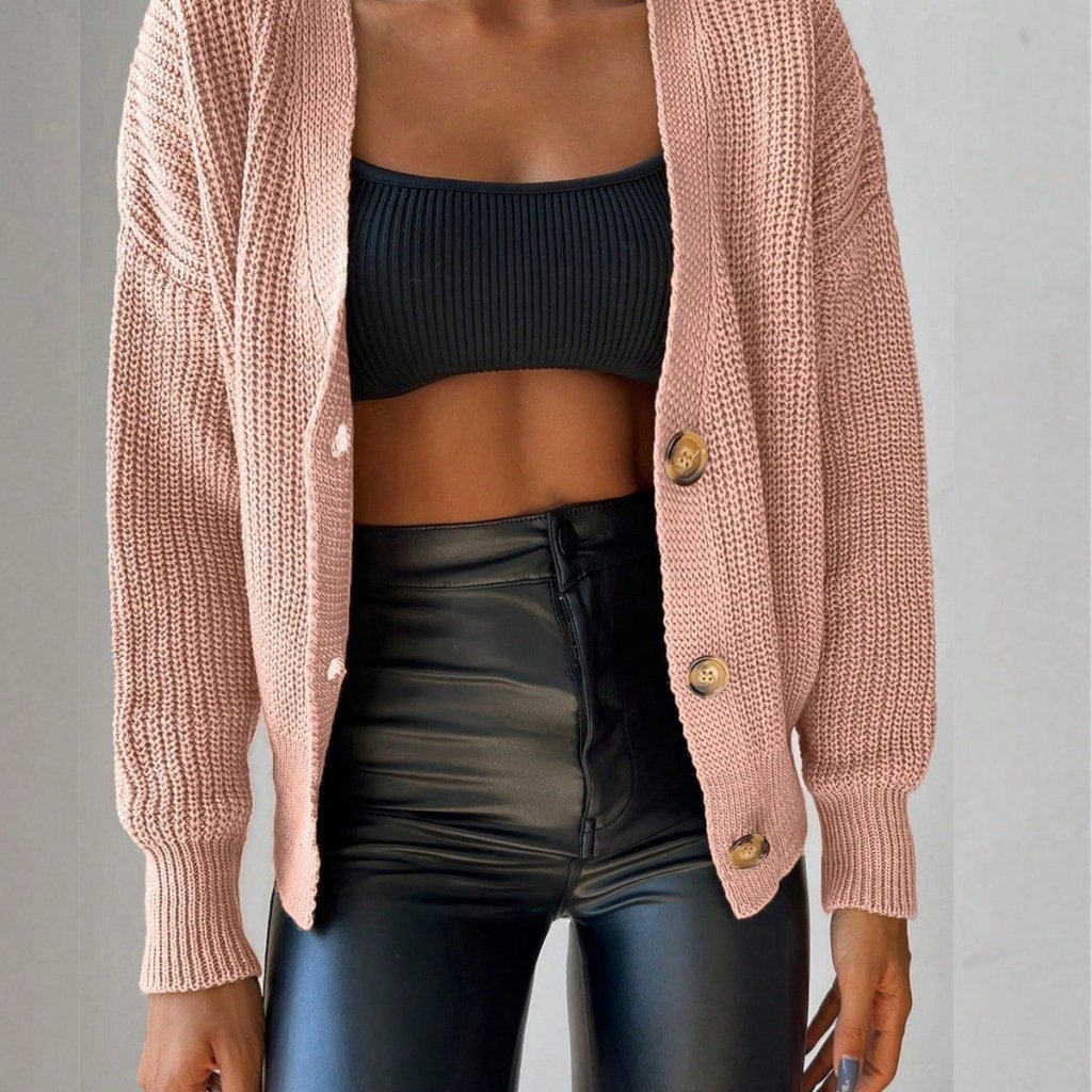 442 - Gilet mailles rose poudré