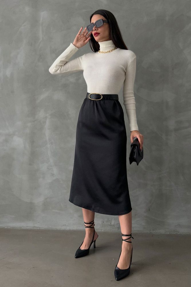 Jupe satin noire