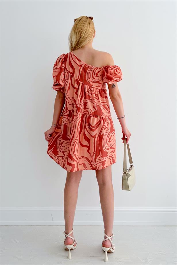 Robe imprimée orange
