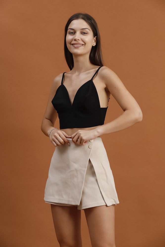 Jupe short beige