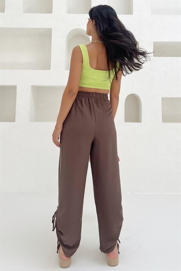 Pantalon fluide marron