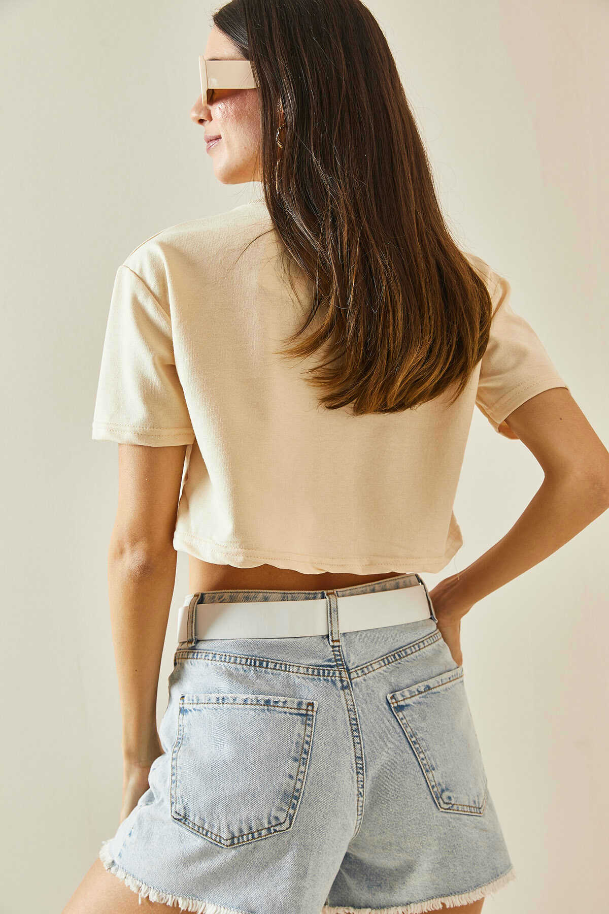415 - Tee shirt court beige