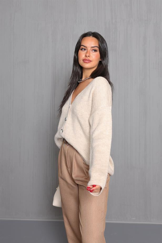 Pantalon carotte camel + ceinture