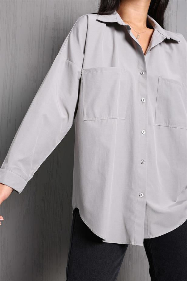 Chemise grise oversize