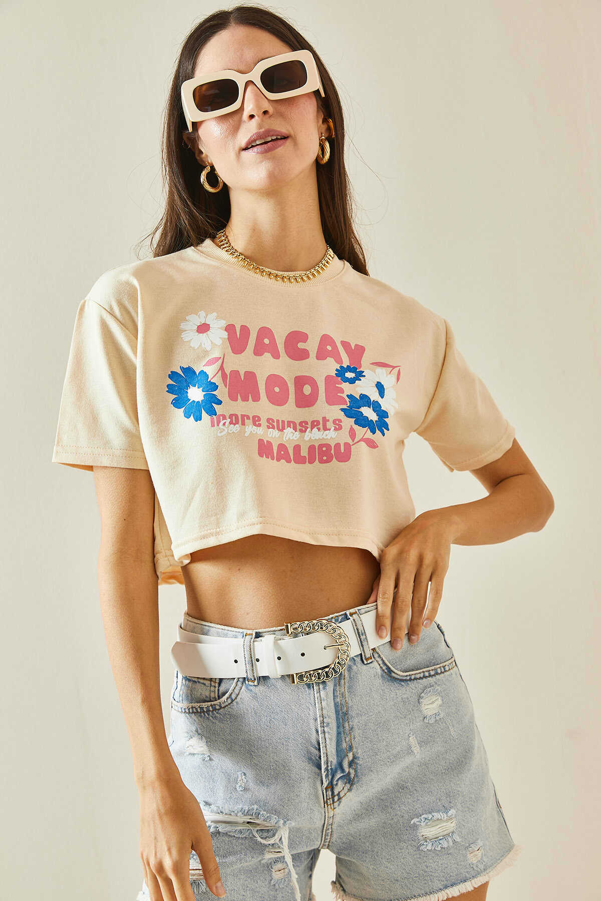 415 - Tee shirt court beige