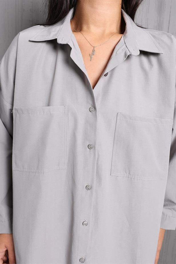 Chemise grise oversize