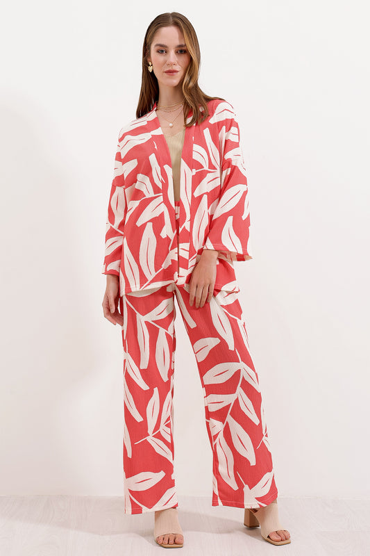 519 - Ensemble à motifs rouge blanc