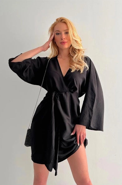 Robe croisée noire