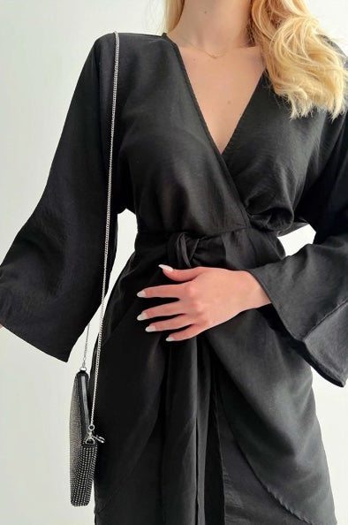Robe croisée noire