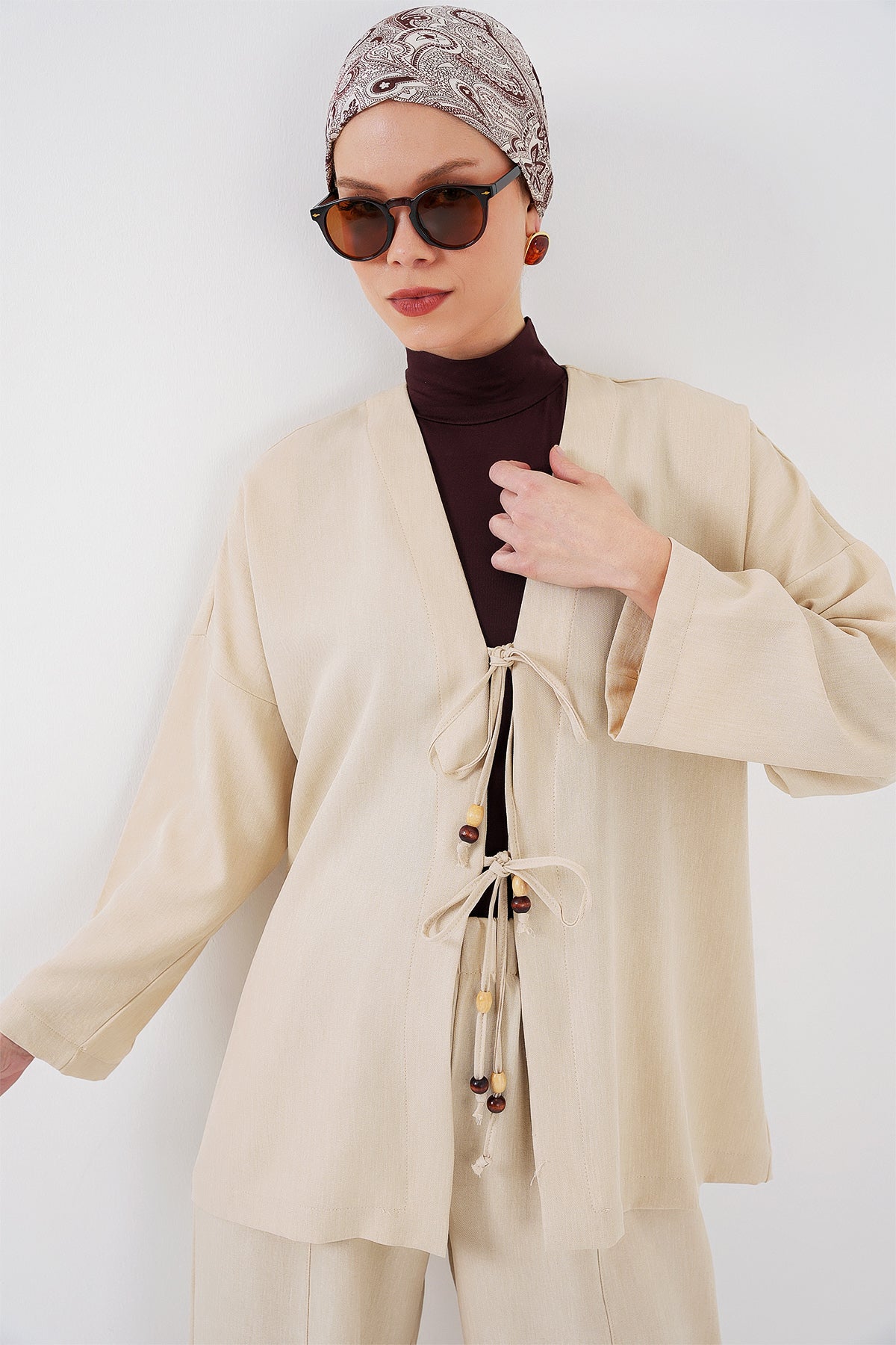509 - Ensemble kimono beige lin