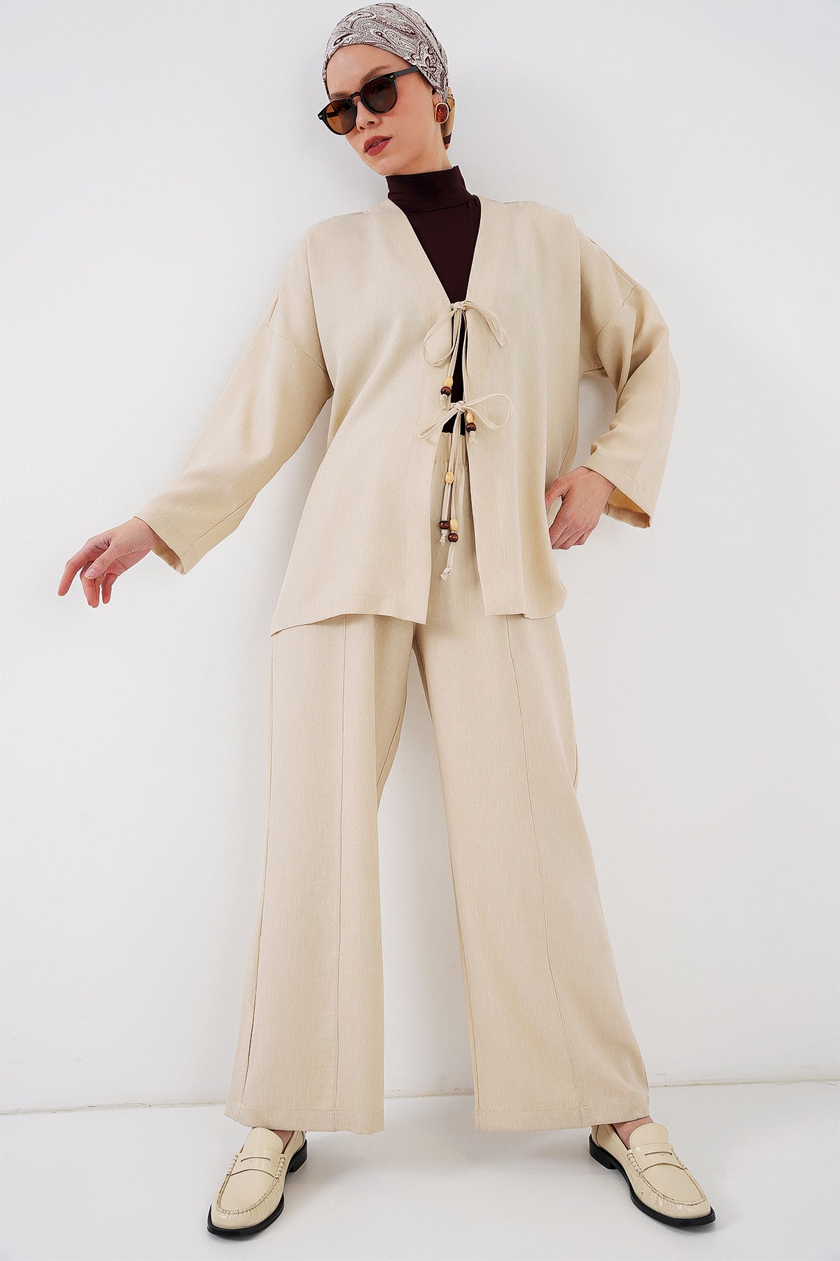 509 - Ensemble kimono beige lin