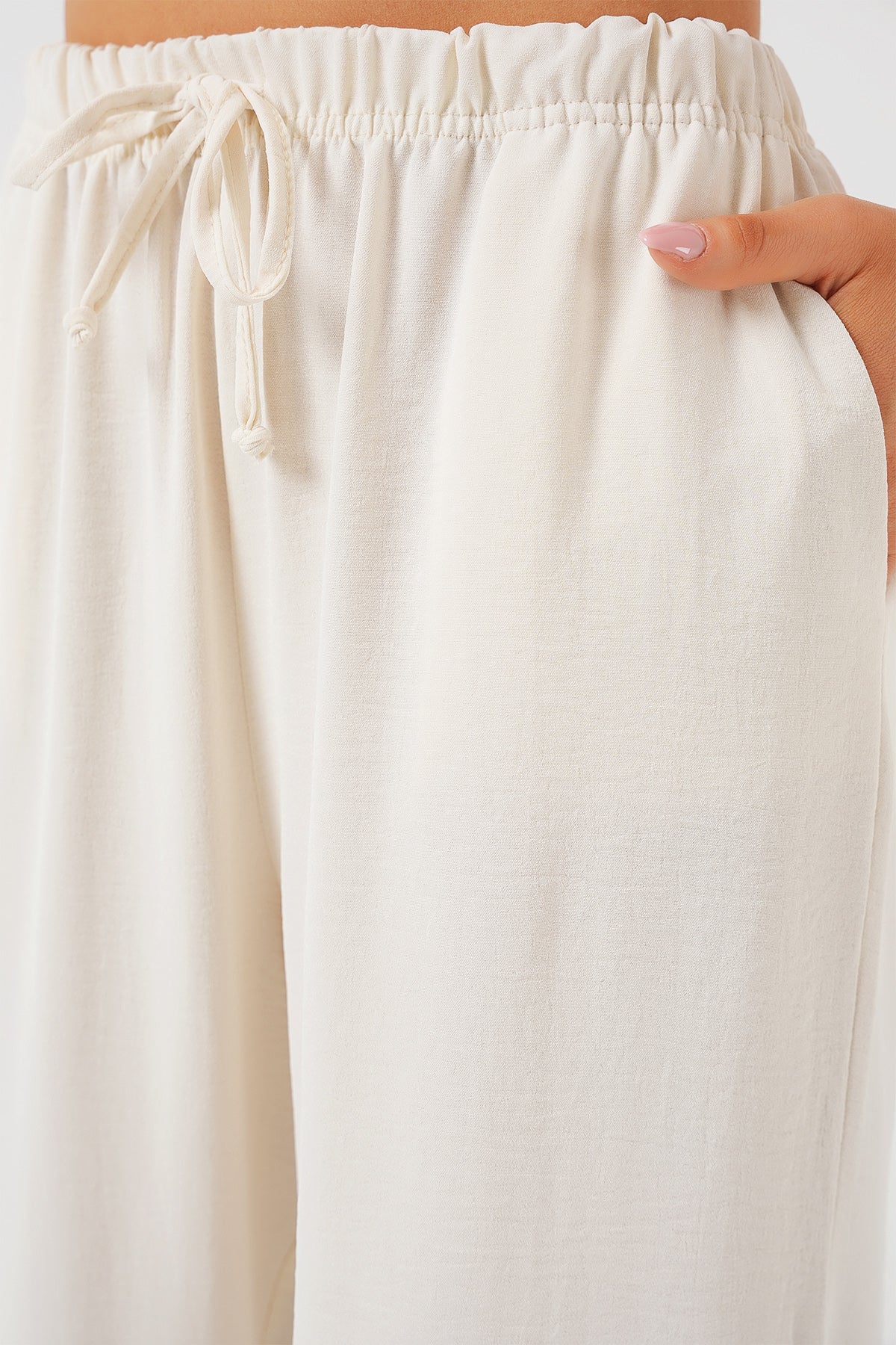 536 - Pantalon large lin écrue