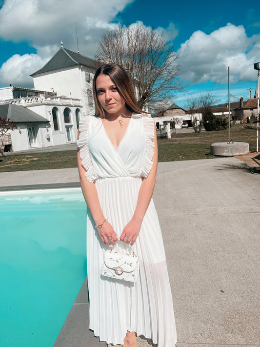 Robe longue plissée Telma