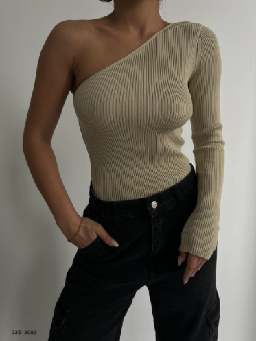 Top beige asymétrique Aloïse
