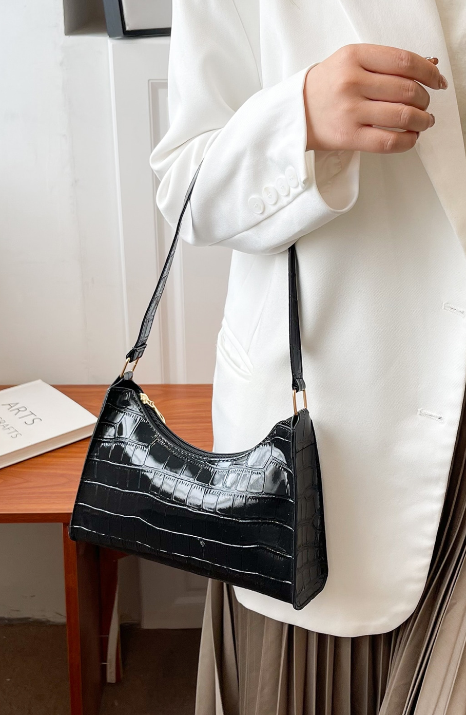 Sac croco noir