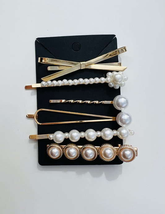 Barrettes cheveux perles