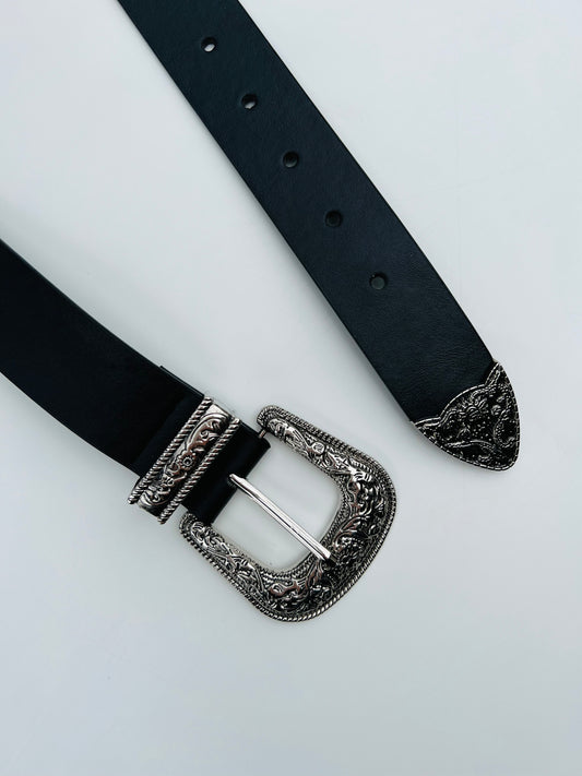 Ceinture noire et argenté
